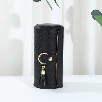 Three-Tier Cylindrical Portable Travel-Size Jewelry Box - Sash Store