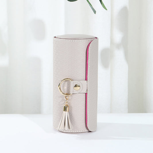 Three-Tier Cylindrical Portable Travel-Size Jewelry Box - Sash Store