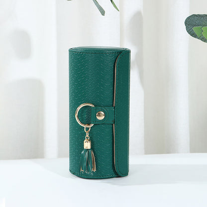 Three-Tier Cylindrical Portable Travel-Size Jewelry Box - Sash Store