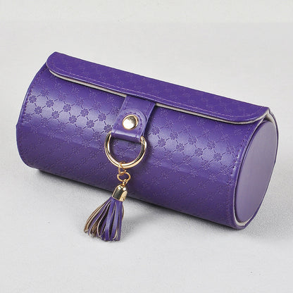 Three-Tier Cylindrical Portable Travel-Size Jewelry Box - Sash Store