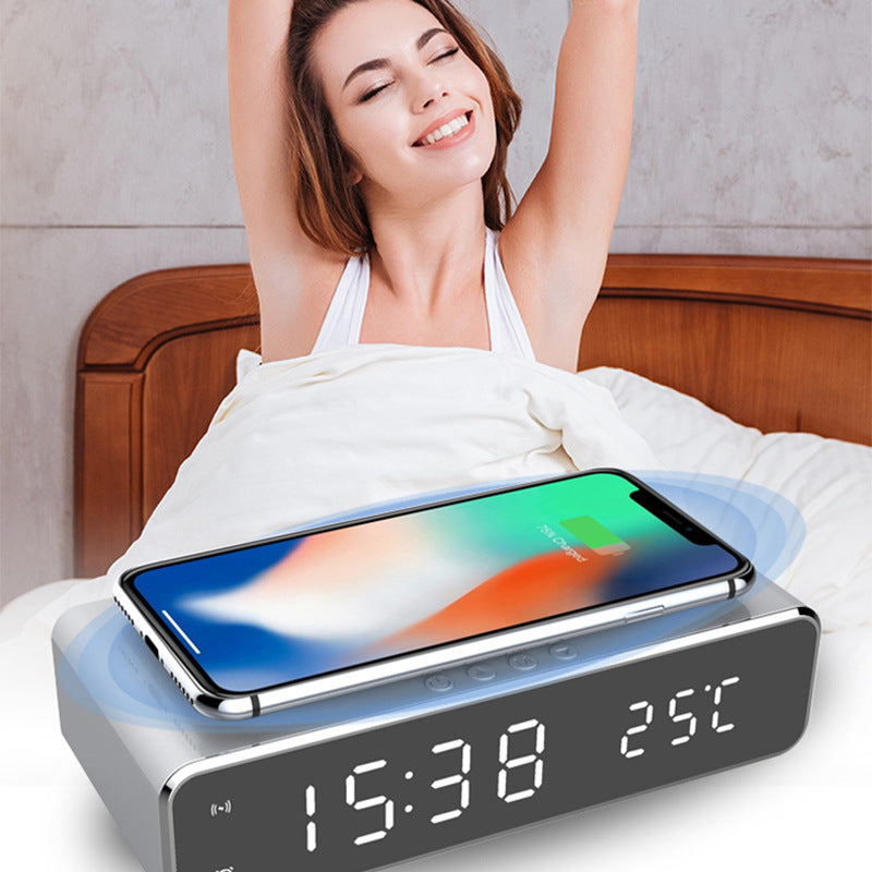 LED Electric Alarm Clock With Wireless Charger - Sash Store