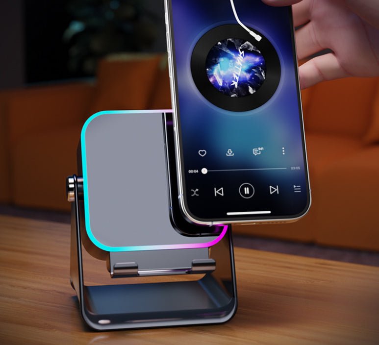 Induction Folding Desktop Phone Stand Speaker - Sash Store