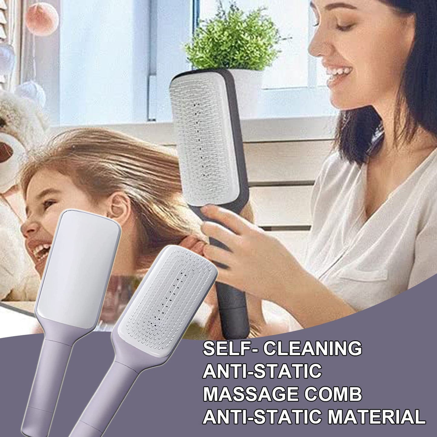 Self-Cleaning Anti-Static Hair Brush - Sash Store